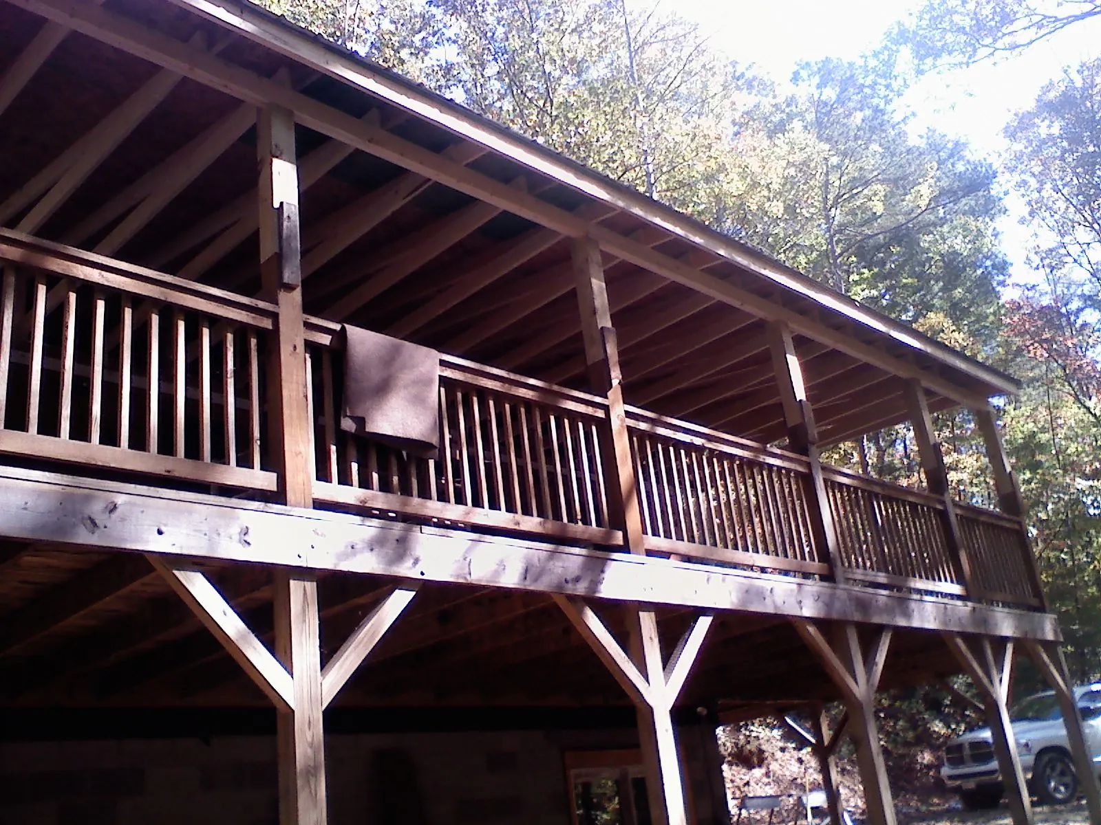 Timber framing under a new elevated porch and deck — Roof Leak Repair in Mount Sterling by Roofing Brothers